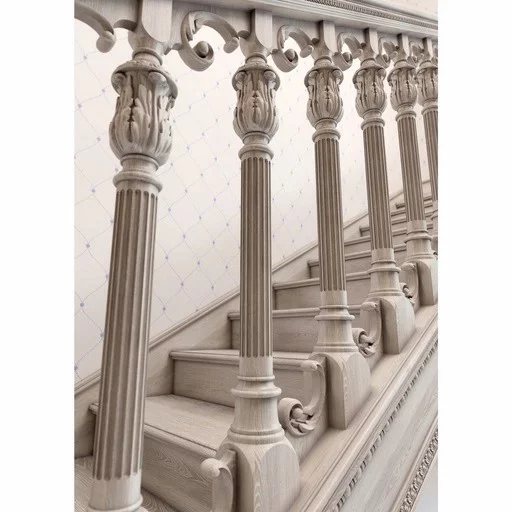 ANTIQUE HAND CARVED WOOD BALUSTER FOR STAIRCASE