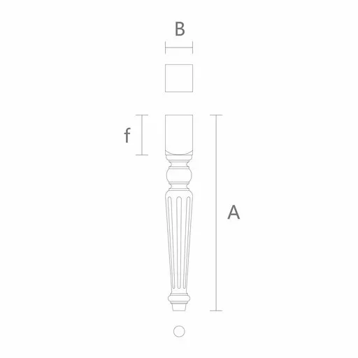 Tapered fluted table legs with square top (1 PC)