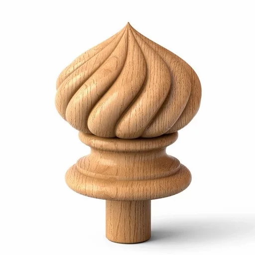 Ornamental wooden Twisted finials for furniture