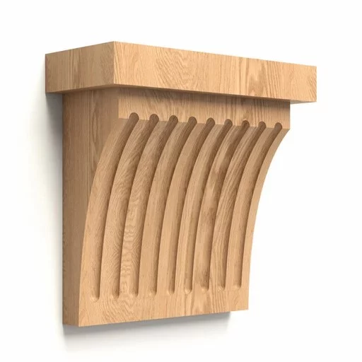 Wall corbels square fluted from oak