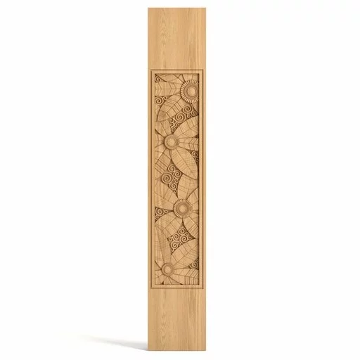 RECTANGULAR ART DECO OAK BALUSTER WITH FLOWERS