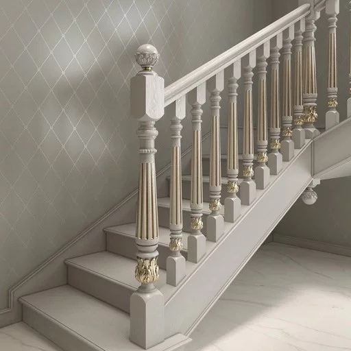 ROUND CLASSIC STYLE OAK FLUTED STAIRCASE BALUSTER
