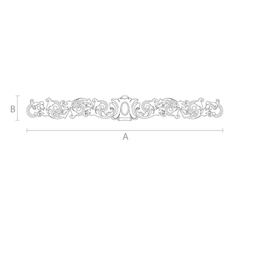 Handcrafted wooden cartouche with acanthus scrolls