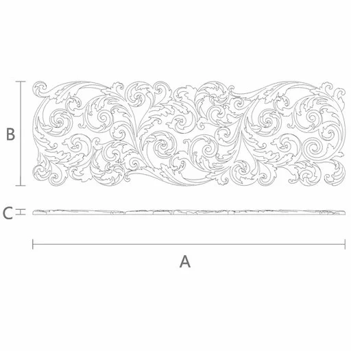 Large wooden openwork carved wall applique, Right