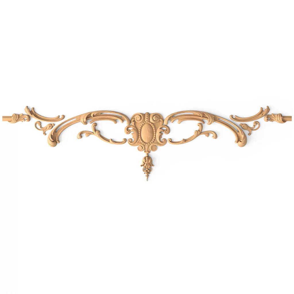 DECORATIVE WALL MOLDING PANELS WITH CARTOUCHES, CARVED PEARLS AND SCROLLS