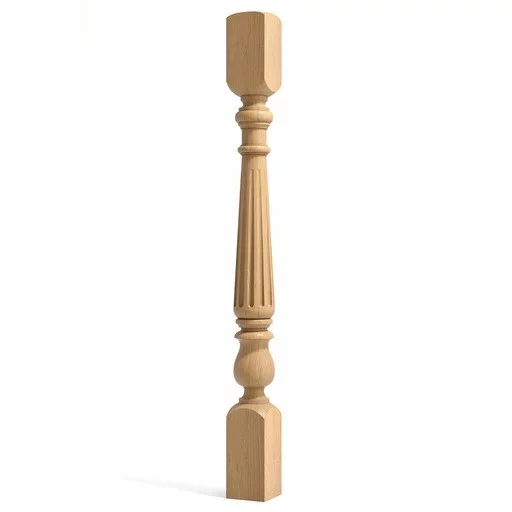 ARCHITECTURAL FLUTED POSTS FOR STAIRCASES FROM BEECH