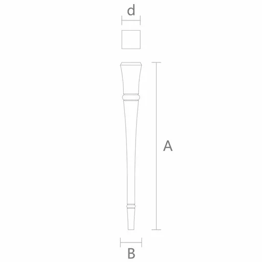 Tapered large table legs with square top quiet luxury (1 PC)