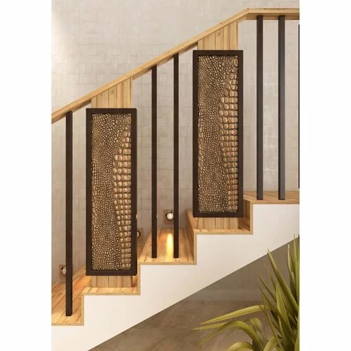 SOLID WOOD CARVED BALUSTER WITH A CROCODILE SKIN TEXTURE