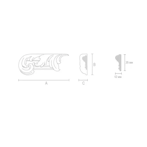 ACANTHUS CLOSED TIP FOR CLASSIC WALL MOLDING, LEFT