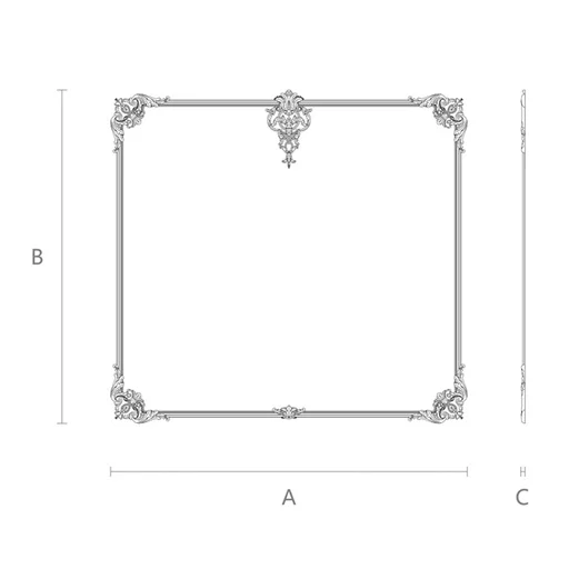 LARGE WOOD WALL DECOR - FRENCH WALL PANELS WITH FLORAL APPLIQUES