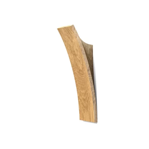 CURVED RECTANGULAR WOODEN DRAWER PULLS FROM OAK. (SET OF 4 PC.)