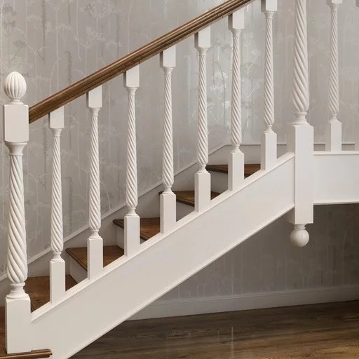 CUSTOM WOODEN ROUND BALUSTER WITH SPIRAL ORNAMENTATION