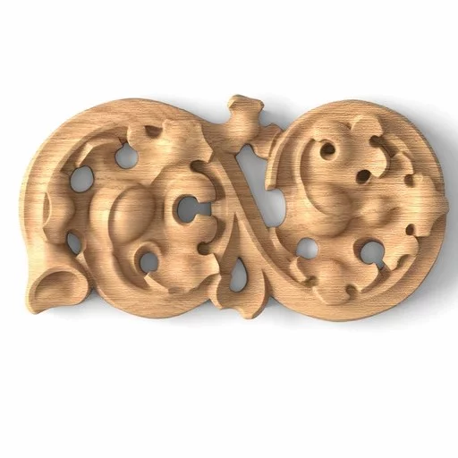 Gothic-style wood decorative scroll appliques, Left