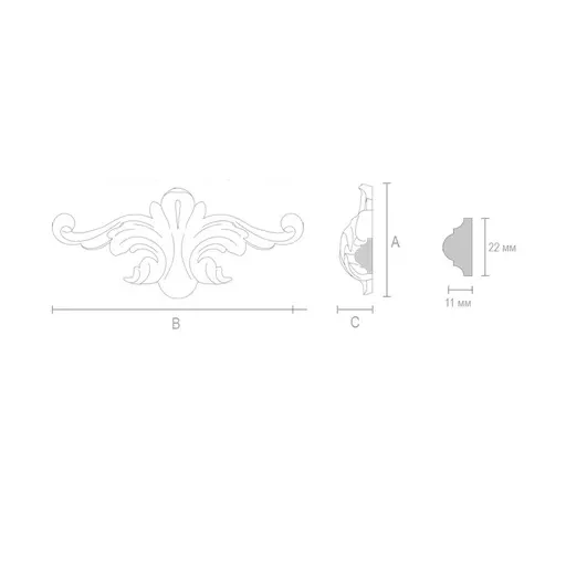 VICTORIAN-STYLE DECORATIVE ONLAY FOR MOULDING FROM BEECH