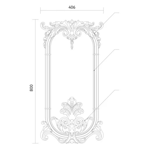 WOOD FRAME MOULDING WITH ORNATE FLORAL APPLIQUES