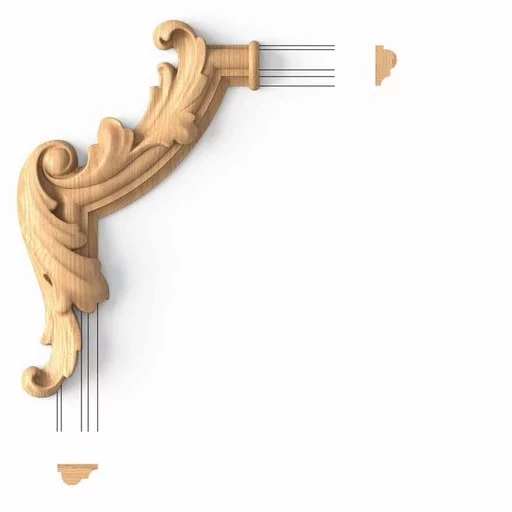 ORNATE WOOD APPLIQUES FOR CABINETS FROM BEECH