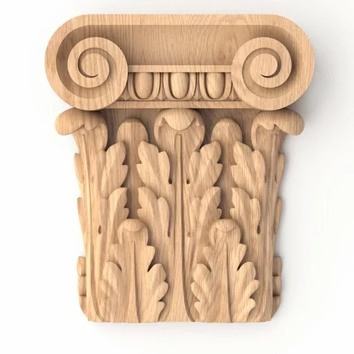 Pilaster capital Ionic with acanthus leaves and egg and dart motif