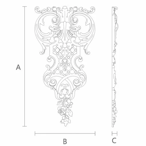 Custom hardwood horizontal floral drop with flowers