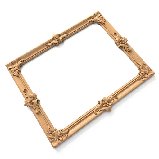 UNFINISHED WOOD CARVING FRAME MIRROR