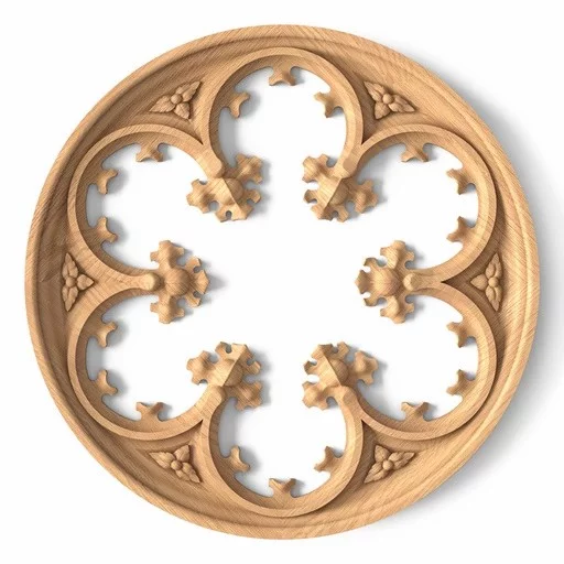 LARGE WOOD ROSETTE PIERCED GOTHIC