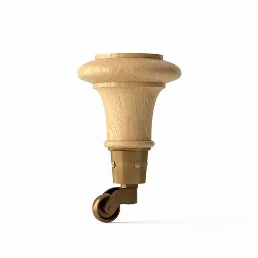 Tapered furniture feet with wheels flat top