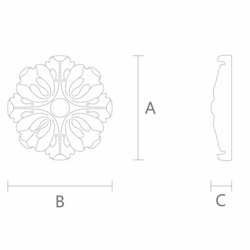 WOOD MEDALLIONS FLORAL FOR FURNITURE