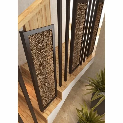 SOLID WOOD CARVED BALUSTER WITH A CROCODILE SKIN TEXTURE