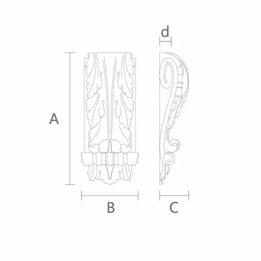 Flat corbel with acanthus leaf scroll