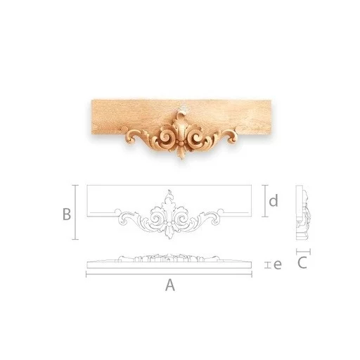 ORNATE RECTANGULAR ARCHITRAVE FOR CHAIRS FROM OAK