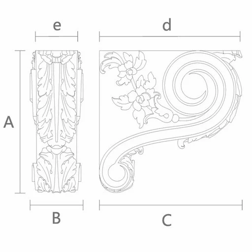 Ornate corbel with acanthus leaf neoclassic