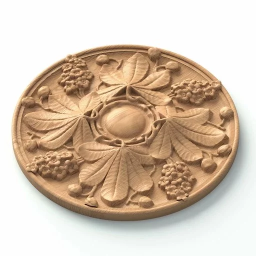 DECORATIVE ROSETTES WITH CHESTNUT LEAVES ART NOUVEAU