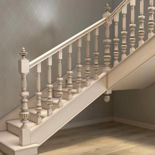 ANTIQUE CARVED STAIRCASE BALUSTER