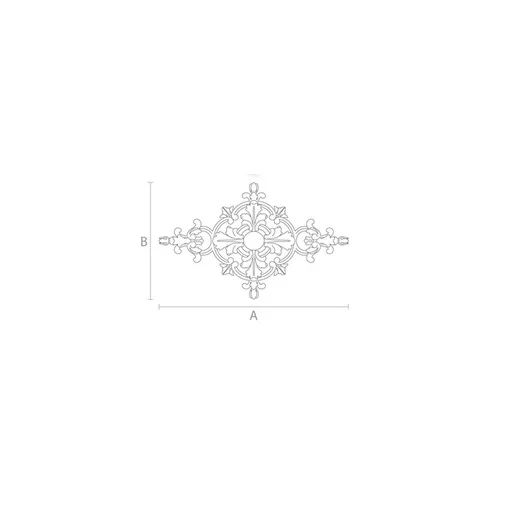 Openwork oak decorative onlay with flower buds