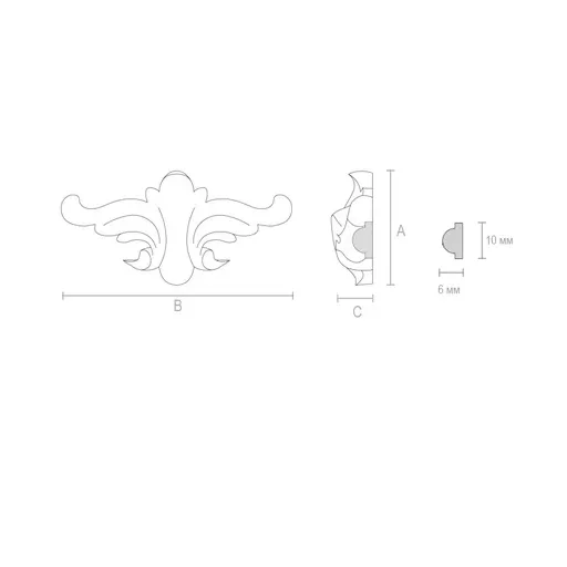 SMALL HARDWOOD ACANTHUS ONLAY FOR MOULDING