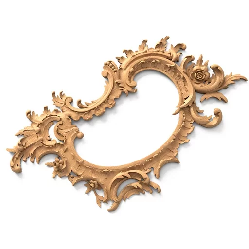 ROCOCO STYLE HARDWOOD CURVED FRAME MIRROR WITH FLOWERS