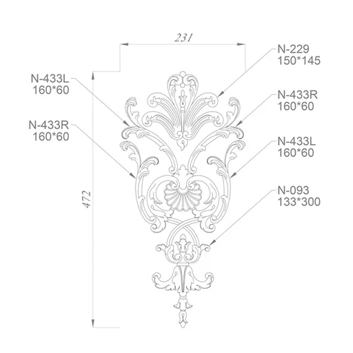 Wriggling overlays set in the Baroque style