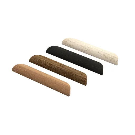 LONG HALF OVAL WOOD CABINET KNOBS FROM OAK. (SET OF 4 PC.)