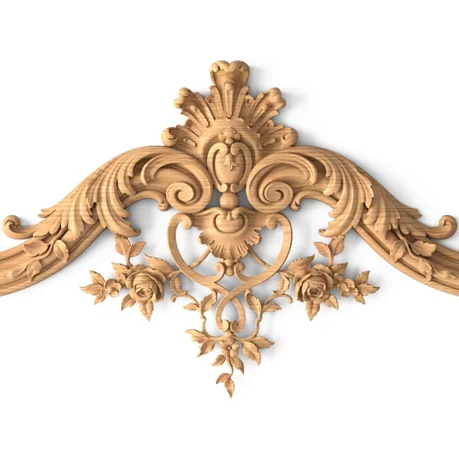 RECTANGULAR WOOD HAND CARVED ROCOCO FRAME MIRROR