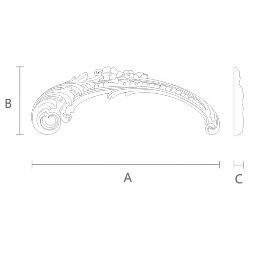 Baroque style wooden acanthus scroll onlay, Left