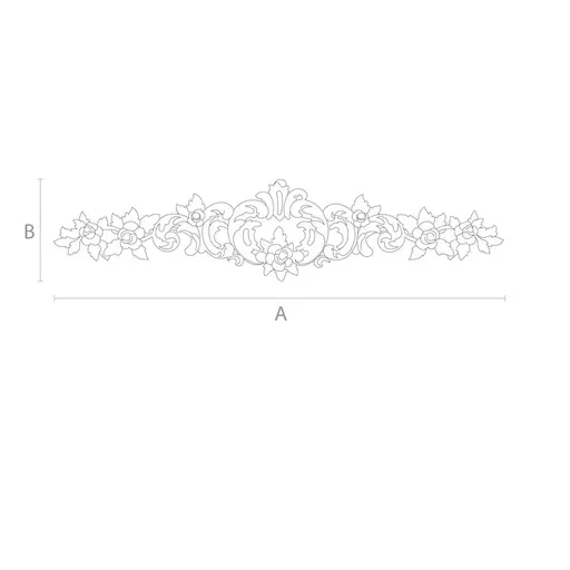 Ornamental floral center onlay with acanthus leaves from beech