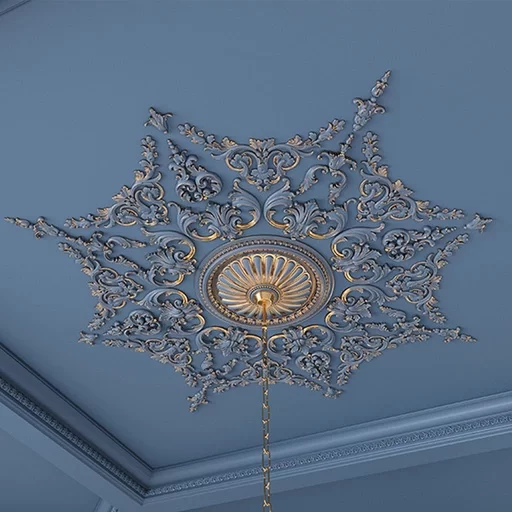 WOOD CEILING MEDALLIONS ORNATE FLORAL ELEMENTS BAROQUE STYLE