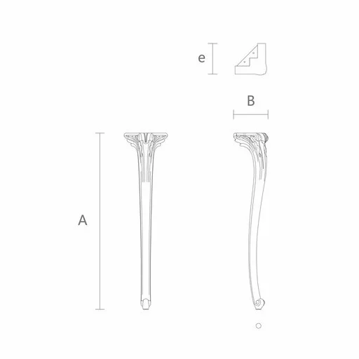Tall Queen Anne furniture feet antique (1 PC)