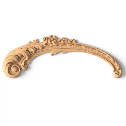 Baroque style wooden acanthus scroll onlay, Left