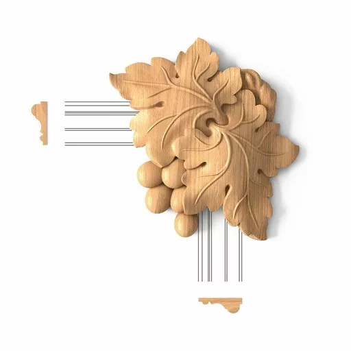 FABRIC CARVED WOOD APPLIQUES FOR DOORS