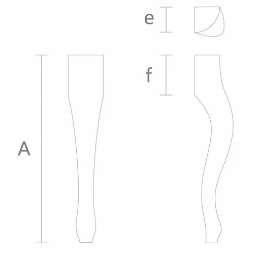 Queen Anne curvy table legs minimalistic (1 PC)