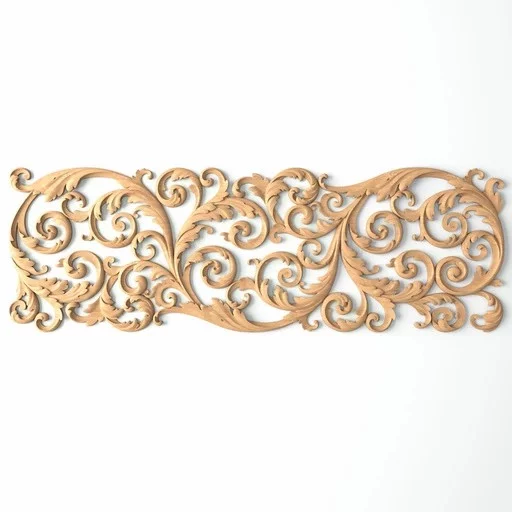 Large wooden openwork carved wall applique, Right