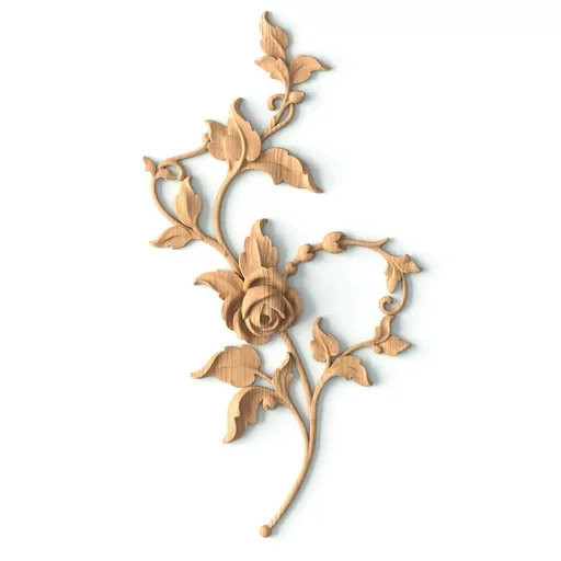 Elegant rose branch furniture onlay, Right