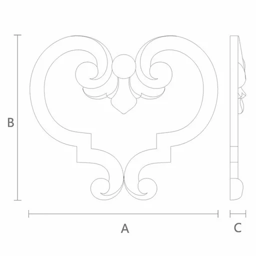 Handcrafted heart-shaped wooden applique