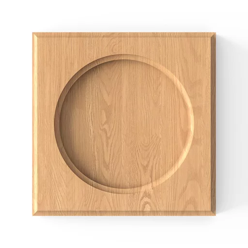UNPAINTED SOLID WOOD ROSETTE FOR ROUND ELEMENTS