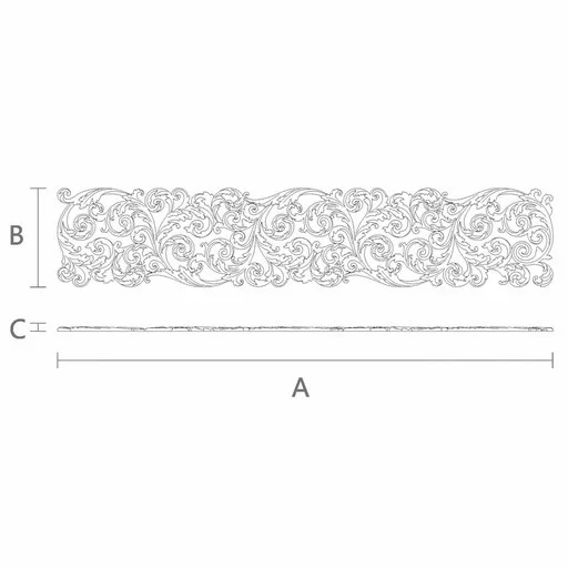 Large hardwood Neoclassical-style scrolled onlay, Right